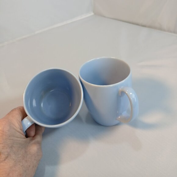 Set of 2 Corning Corelle Light Blue Coffee Mugs – Vintage Stoneware Cups - Picture 3 of 4